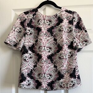 Halogen Paisley Blouse - Black, White, Pink